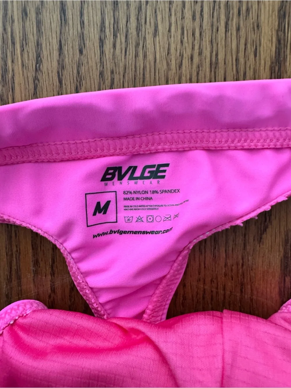 Men’s BVLGE Swim Thong in Neon Pink - Size Medium